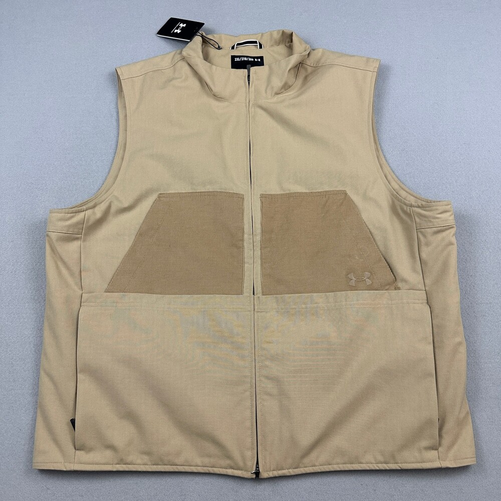 Under Armour Vest Men 2XL Khaki Expanse Utility Jacket Corduroy Storm Canvas XXL